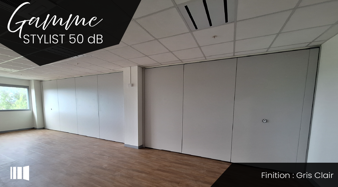 Deux murs mobiles STYLIST 50 dB pour une salle de réunion Deux murs mobiles STYLIST 50 dB pour une salle de réunion